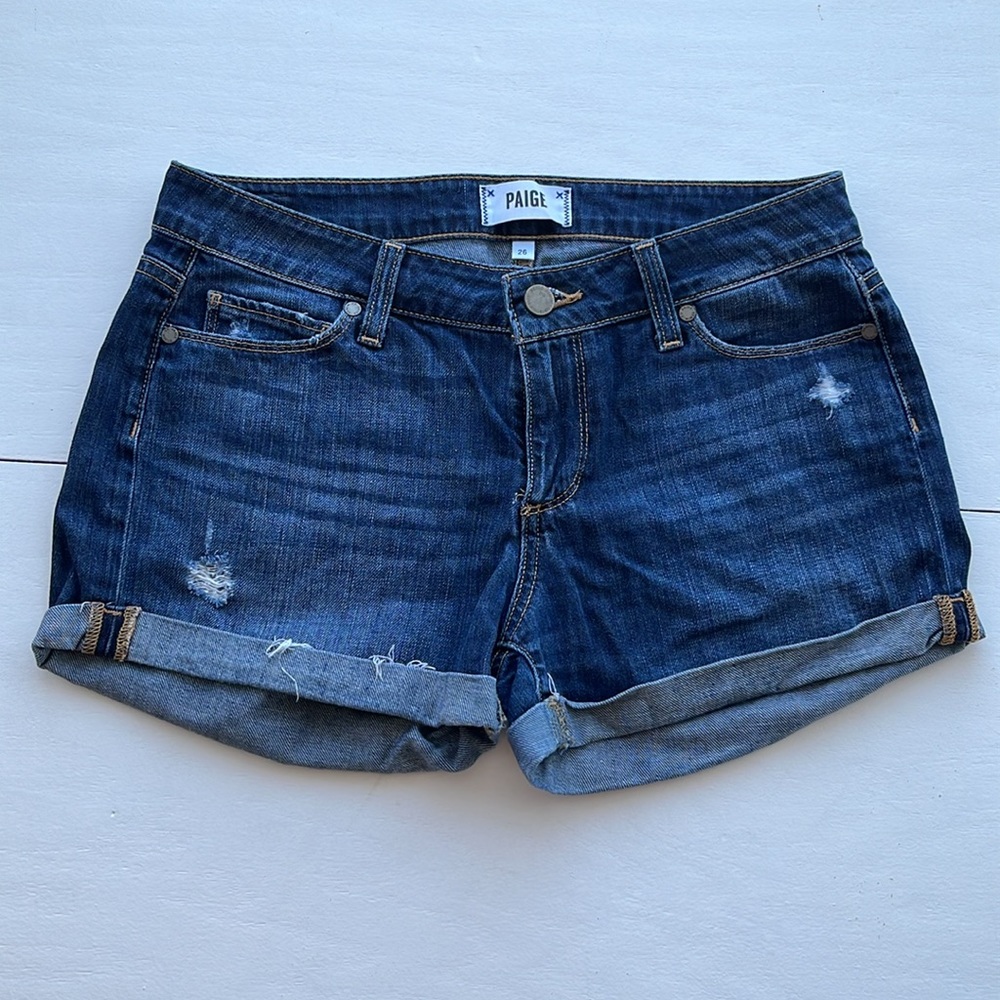 Paige Jimmy Jimmy Medium Wash Denim Shorts 3” Inseam Women’s Size 26